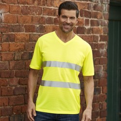 Plain Hi-vis top cool super light v-neck t-shirt Yoko 130 GSM